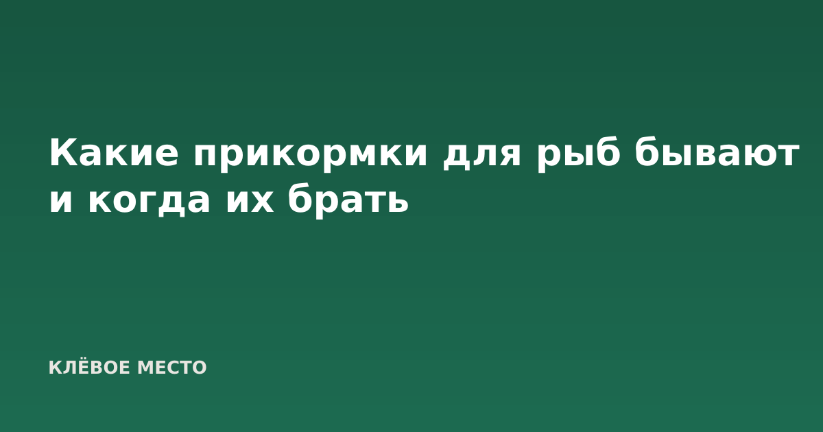 Какие прикормки для рыб бывают и когда их брать