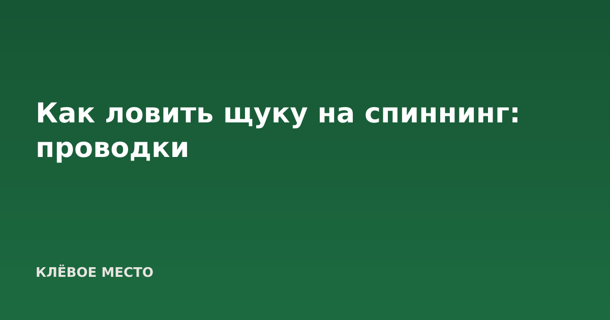 Как ловить щуку на спиннинг: проводки