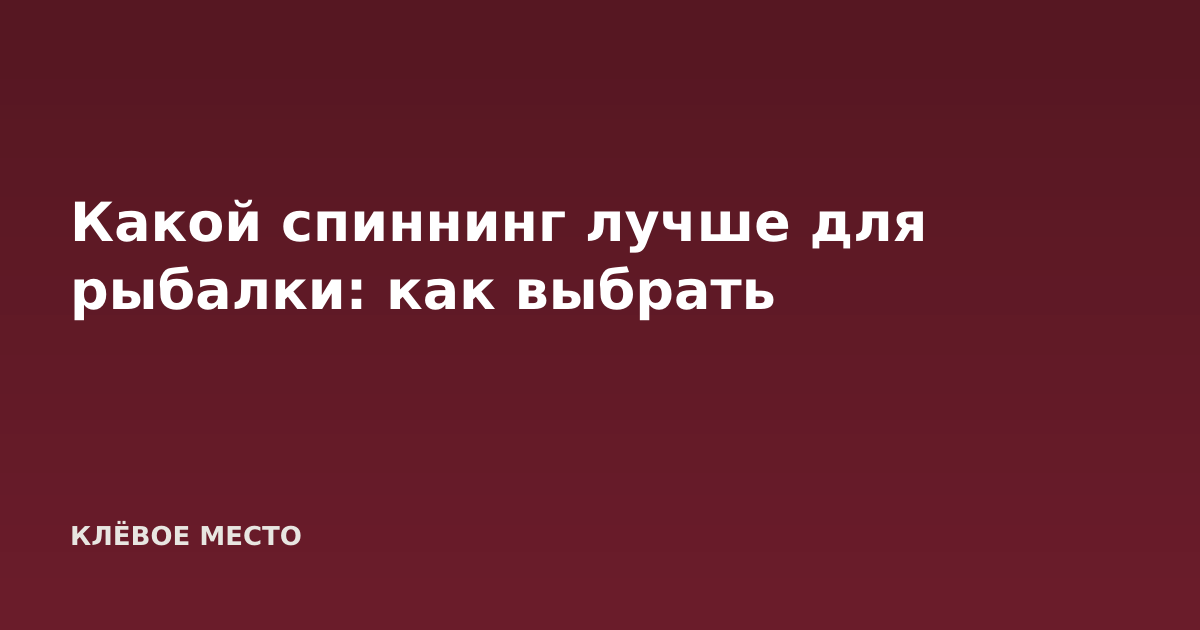 Какой спиннинг лучше для рыбалки: как выбрать